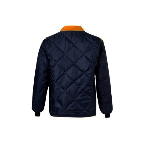 VL JUNO. Parka 4 em 1 bicolor (180g/m&sup2;), em poli&eacute;ster (100%) com revestimento de PU - Azul marinho/Laranja