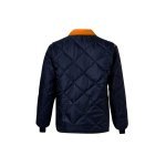 VL JUNO. Parka 4 em 1 bicolor (180g/m&sup2;), em poli&eacute;ster (100%) com revestimento de PU - Azul marinho/Laranja