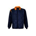VL JUNO. Parka 4 em 1 bicolor (180g/m&sup2;), em poli&eacute;ster (100%) com revestimento de PU - Azul marinho/Laranja