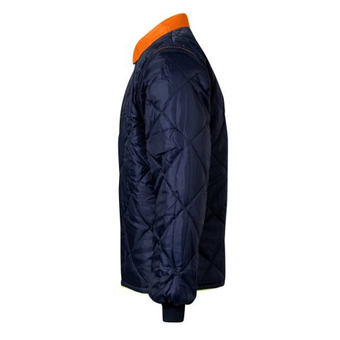 VL JUNO. Parka 4 em 1 bicolor (180g/m&sup2;), em poli&eacute;ster (100%) com revestimento de PU - Azul marinho/Laranja