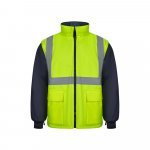 VL JUNO LARGE. Parka bicolore 4-in-1 (180g/m&sup2;), in poliestere (100%) con rivestimento in PU - Blu scuro/Giallo