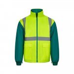 VL JUNO LARGE. Parka bicolore 4-in-1 (180g/m&sup2;), in poliestere (100%) con rivestimento in PU - Verde/Giallo