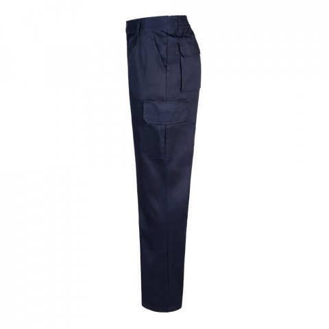 VL MABON. Pantaloni din twill cu mai multe buzunare (200g/m&sup2;), din bumbac (35%) și poliester (65%) - Albastru marin