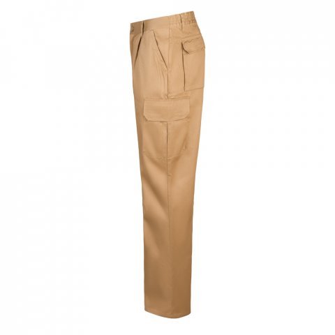 VL MABON. Pantaloni din twill cu mai multe buzunare (200g/m&sup2;), din bumbac (35%) și poliester (65%) - Natural