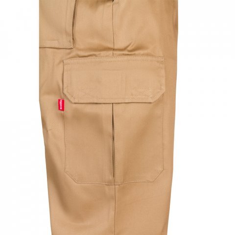 VL MABON. Pantaloni din twill cu mai multe buzunare (200g/m&sup2;), din bumbac (35%) și poliester (65%) - Natural