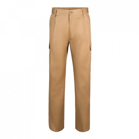 VL MABON. Pantaloni din twill cu mai multe buzunare (200g/m&sup2;), din bumbac (35%) și poliester (65%) - Natural