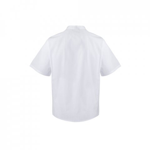 VL DURGA. Кухнененска униформа от памук (35%) и полиестер (65%) с къс ръкав от полиестер (110 g/m&sup2;) - бял