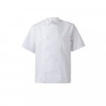 VL DURGA. Кухнененска униформа от памук (35%) и полиестер (65%) с къс ръкав от полиестер (110 g/m&sup2;) - бял