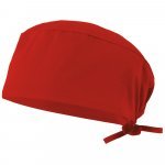 VL ENLIL. Gorro de sarja sanit&aacute;rio (190g/m&sup2;), em algod&atilde;o (35%) e poli&eacute;ster (65%) - Vermelho