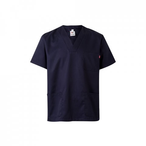 VL ILLAPA. Tunică din twill (190g/m&sup2;) cu m&acirc;neci scurte, din poliester (65%) și bumbac (35%) - Albastru