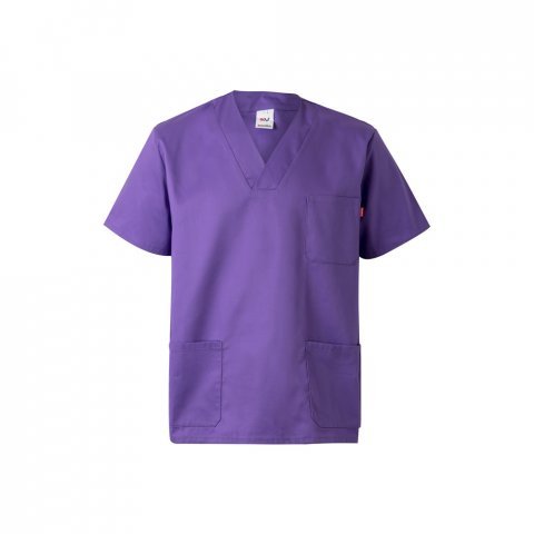 VL ILLAPA. Tunică din twill (190g/m&sup2;) cu m&acirc;neci scurte, din poliester (65%) și bumbac (35%) - Liliac