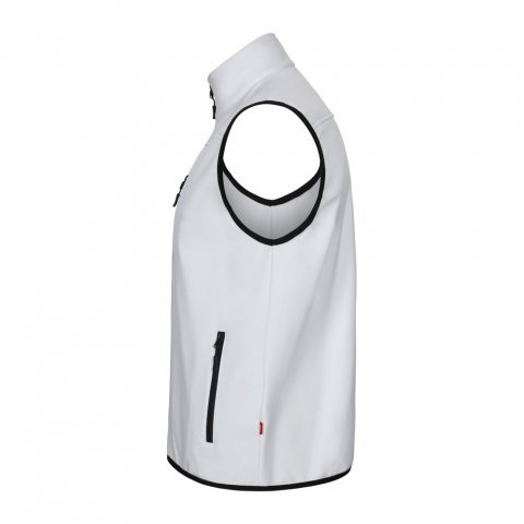 VL VARUNA. Colete soft shell (280g/m&sup2;), com forro polar, em poli&eacute;ster (94%) e elastano (6%) - Branco