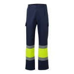 VL ARTEMIS. Pantaloni &icirc;n două tonuri, din twill (190g/m&sup2;), bumbac (20%) și poliester (80%) - Albastru/Galben