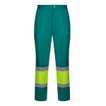 VL ARTEMIS. Pantaloni &icirc;n două tonuri, din twill (190g/m&sup2;), bumbac (20%) și poliester (80%) - Verde/Galben