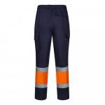 VL ARTEMIS. Pantaloni &icirc;n două tonuri, din twill (190g/m&sup2;), bumbac (20%) și poliester (80%) - Albastru/Portocaliu