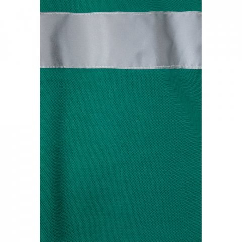 VL PLUTO LARGE. Polo piqu&eacute; bicolore (150g/m&sup2;) &agrave; manches longues, en coton (55%) et polyester (45%) - Vert/Jaune