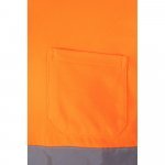 VL PLUTO LARGE. Polo piqu&eacute; bicolore (150g/m&sup2;) &agrave; manches longues, en coton (55%) et polyester (45%) - Bleu marine/Orange