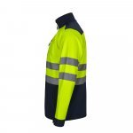 VL HESTIA. Casaco bicolor soft shell (280g/m&sup2;), em poli&eacute;ster (96%) e elastano (4%) - Azul marinho/Amarelo