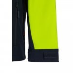 VL HESTIA. Casaco bicolor soft shell (280g/m&sup2;), em poli&eacute;ster (96%) e elastano (4%) - Azul marinho/Amarelo