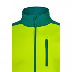 VL HESTIA. Casaco bicolor soft shell (280g/m&sup2;), em poli&eacute;ster (96%) e elastano (4%) - Verde/Amarelo