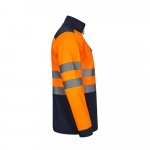VL HESTIA. Casaco bicolor soft shell (280g/m&sup2;), em poli&eacute;ster (96%) e elastano (4%) - Azul marinho/Laranja