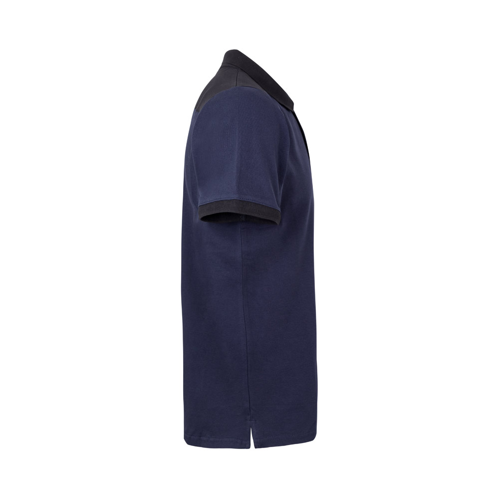 VL VELES. Polo bicolore piqué elasticizzata (200g/m²) con maniche corte, in poliestere (96%) ed elastan (4%)
