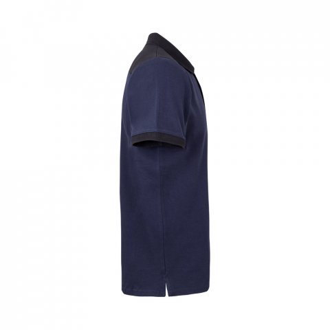 VL VELES. Polo piqu&eacute; stretch bicolor (200g/m&sup2;) de manga curta, em poli&eacute;ster (96%) e elastano (4%) - Azul