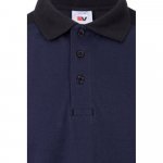 VL VELES. Polo piqu&eacute; stretch bicolor (200g/m&sup2;) de manga curta, em poli&eacute;ster (96%) e elastano (4%) - Azul