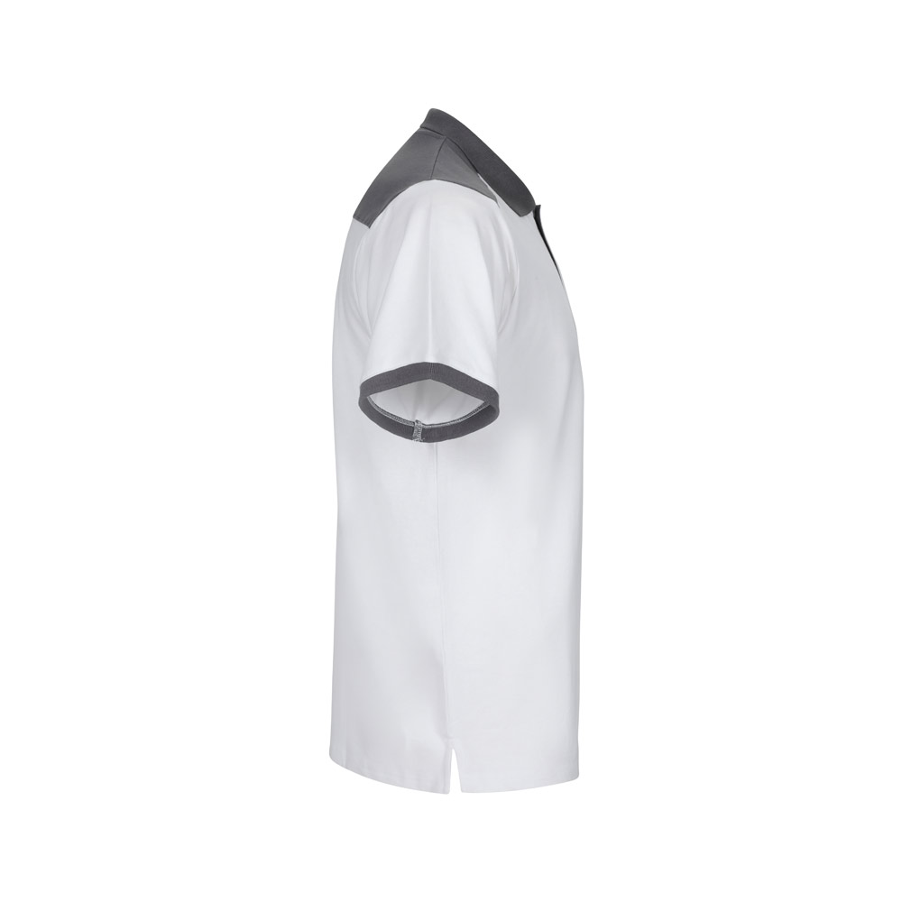 VL VELES. Polo bicolore piqué elasticizzata (200g/m²) con maniche corte, in poliestere (96%) ed elastan (4%)