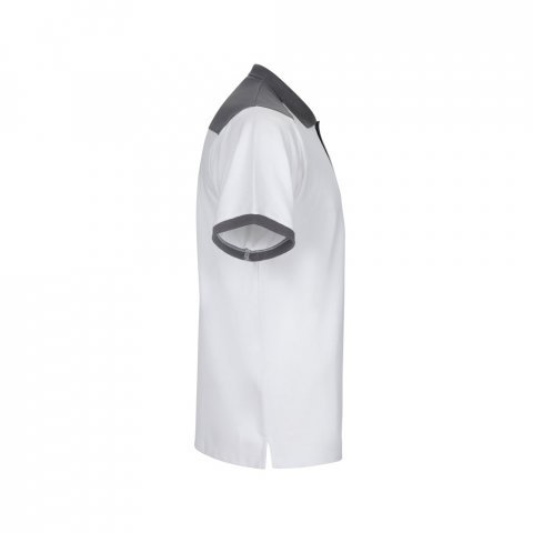 VL VELES. Polo piqu&eacute; stretch bicolor (200g/m&sup2;) de manga curta, em poli&eacute;ster (96%) e elastano (4%) - Branco