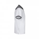 VL VELES. Polo piqu&eacute; stretch bicolor (200g/m&sup2;) de manga curta, em poli&eacute;ster (96%) e elastano (4%) - Branco