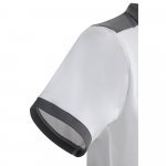 VL VELES. Polo piqu&eacute; stretch bicolor (200g/m&sup2;) de manga curta, em poli&eacute;ster (96%) e elastano (4%) - Branco