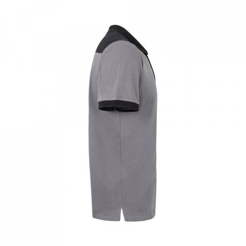 VL VELES. Polo piqu&eacute; stretch bicolor (200g/m&sup2;) de manga curta, em poli&eacute;ster (96%) e elastano (4%) - Cinzento