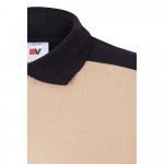 VL VELES. Polo piqu&eacute; stretch bicolor (200g/m&sup2;) de manga curta, em poli&eacute;ster (96%) e elastano (4%) - Bege