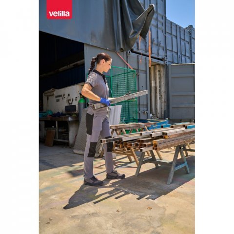 VL VELES. Polo piqu&eacute; stretch bicolor (200g/m&sup2;) de manga curta, em poli&eacute;ster (96%) e elastano (4%)