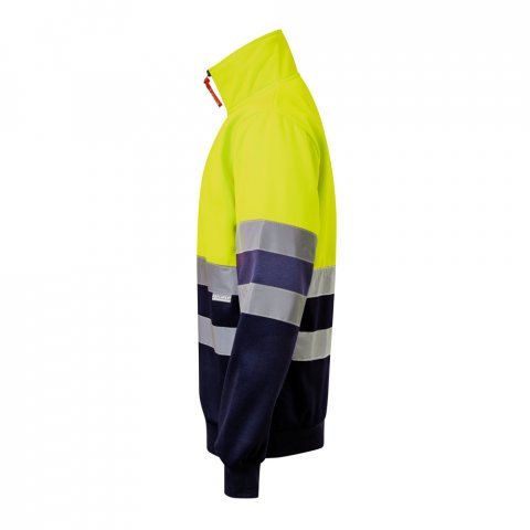 VL THOR LARGE. Felpa bicolore (300g/m&sup2;) in pile di poliestere (100%) - Blu scuro/Giallo