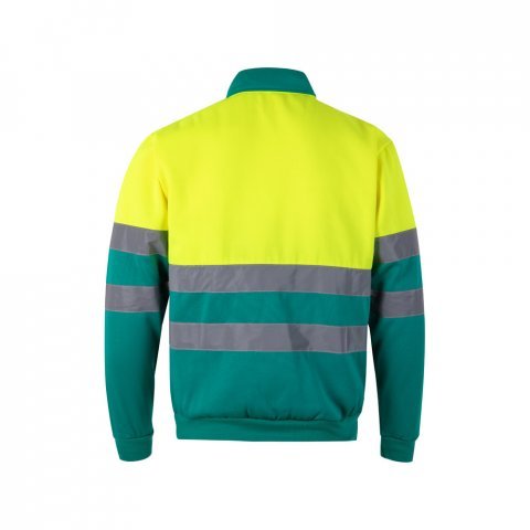 VL THOR LARGE. Felpa bicolore (300g/m&sup2;) in pile di poliestere (100%) - Verde/Giallo