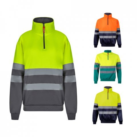 VL THOR LARGE. Felpa bicolore (300g/m&sup2;) in pile di poliestere (100%)