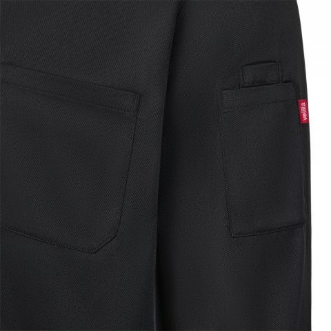 VL BACO. Jaleca de cozinha (190 g/m&sup2;) de manga comprida - Preto