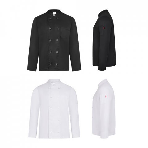 VL BACO. Jaleca de cozinha (190 g/m&sup2;) de manga comprida