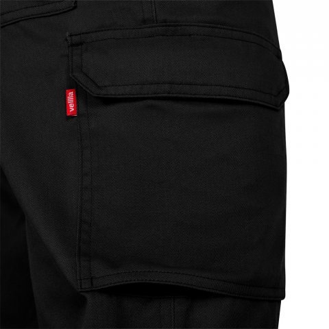 VL HERMES. Pantaloni din bumbac (35%) și poliester (65%) cu mai multe buzunare (190 g/m&sup2;) - Negru