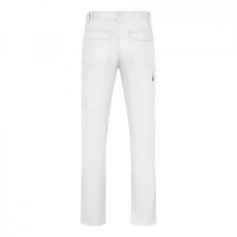 VL HERMES. Pantaloni din bumbac (35%) și poliester (65%) cu mai multe buzunare (190 g/m&sup2;) - Alb