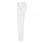 VL HERMES. Pantaloni din bumbac (35%) și poliester (65%) cu mai multe buzunare (190 g/m&sup2;) - Alb