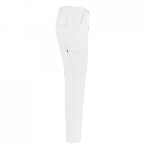 VL HERMES. Pantaloni din bumbac (35%) și poliester (65%) cu mai multe buzunare (190 g/m&sup2;) - Alb