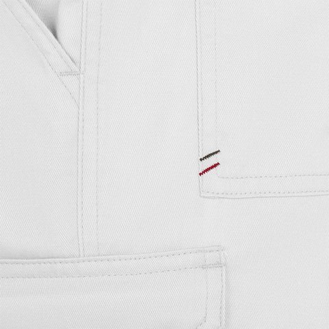 VL HERMES. Pantaloni din bumbac (35%) și poliester (65%) cu mai multe buzunare (190 g/m&sup2;) - Alb