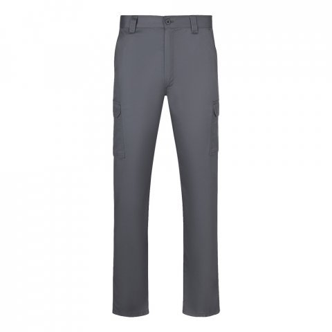 VL HERMES. Pantaloni din bumbac (35%) și poliester (65%) cu mai multe buzunare (190 g/m&sup2;) - Gri