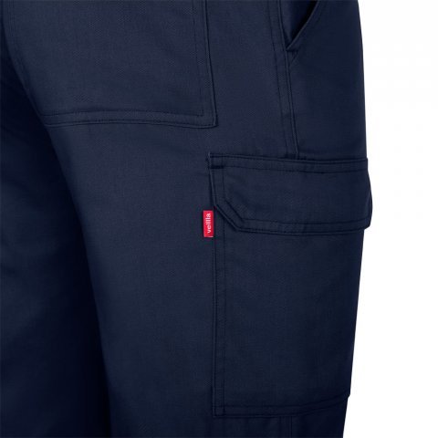 VL HERMES. Pantaloni din bumbac (35%) și poliester (65%) cu mai multe buzunare (190 g/m&sup2;) - Albastru marin