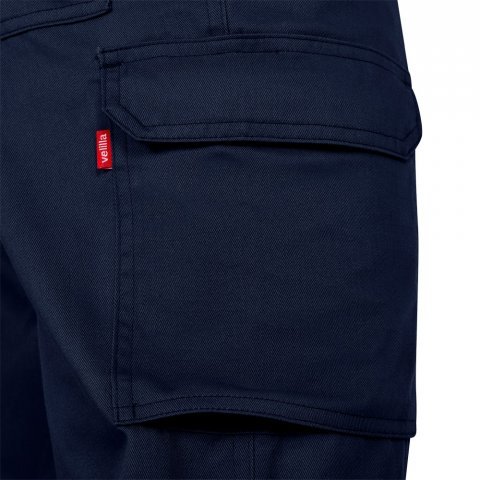 VL HERMES. Pantaloni din bumbac (35%) și poliester (65%) cu mai multe buzunare (190 g/m&sup2;) - Albastru marin