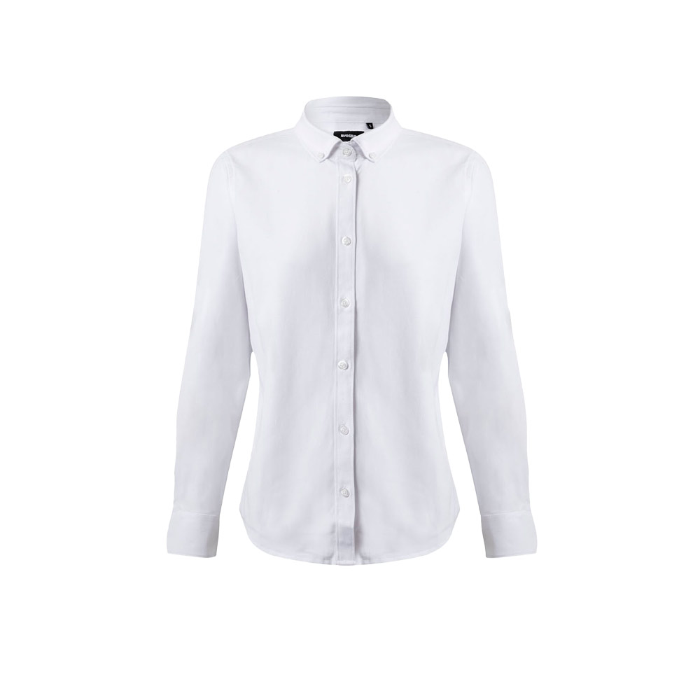 VL PRITHVI WOMEN. Camicia Oxford (180 g/m²) da donna in cotone (50%), poliestere (45%) ed elastan (5%)