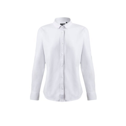 VL PRITHVI WOMEN. Oxford overhemd (180 g/m&sup2;) voor dames, gemaakt van katoen (50%), polyester (45%) en elastaan ​​(5%) - Wit